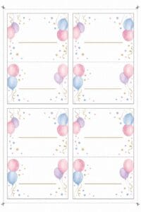 skabelon af Bordkort til fødselsdag skabelon – Watercolor Celebration