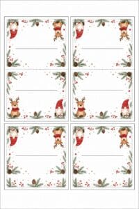 skabelon af Bordkort til jul skabelon – Cute Christmas