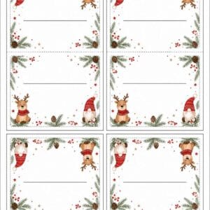 skabelon af Bordkort til jul skabelon - Cute Christmas