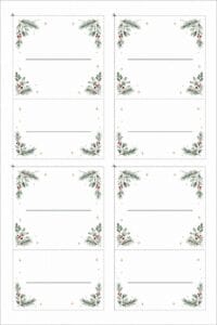 skabelon af Bordkort til jul skabelon – Minimal Christmas
