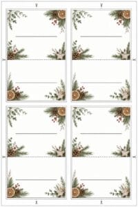 skabelon af Bordkort til jul skabelon – Rustic Christmas