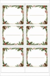 skabelon af Bordkort til jul skabelon – Traditional Christmas