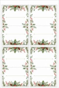 skabelon af Bordkort til jul skabelon – Watercolor Christmas