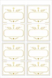 skabelon af Bordkort til konfirmation skabelon – Gold Foil Inspired