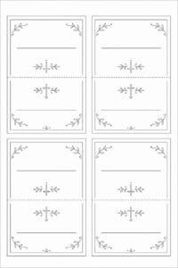 skabelon af Bordkort til konfirmation skabelon – Minimal Line Art