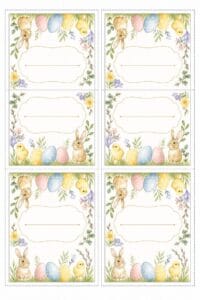 skabelon af Bordkort til påskefrokost skabelon – Watercolor Easter