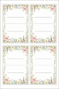skabelon af Bordkort til sommerfest skabelon – Floral Garden