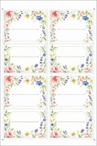 skabelon af Bordkort til sommerfest skabelon – Watercolor Flowers