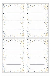 skabelon af Bordkort til studentergilde skabelon – Festive Confetti