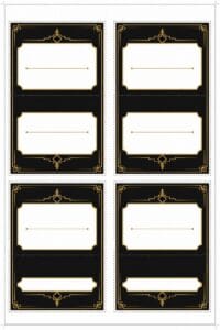 skabelon af Bordkort til svendegilde skabelon – Luxury Black & Gold