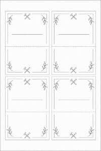 skabelon af Bordkort til svendegilde skabelon – Minimal Line Art