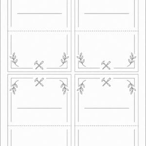 skabelon af Bordkort til svendegilde skabelon - Minimal Line Art