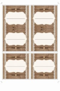 skabelon af Bordkort til svendegilde skabelon – Rustic Wood