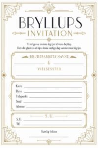 skabelon af Bryllups invitation – Art Deco stil