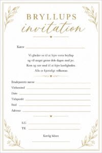 skabelon af Bryllups invitation – Minimalistisk luksuriøst