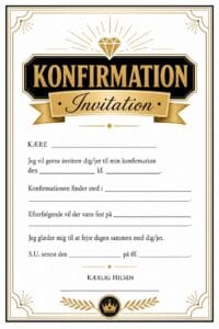 skabelon af Konfirmations invitation – Millionær