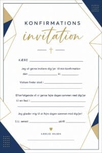 skabelon af Konfirmations invitation – Moderne geometrisk