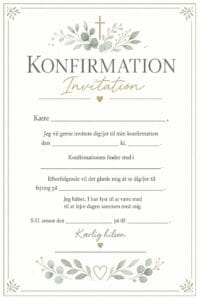 skabelon af Konfirmations invitation – Skandinavisk minimalistisk