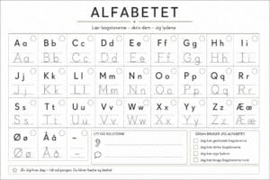 skabelon af Alfabetet – Montessori minimalistisk