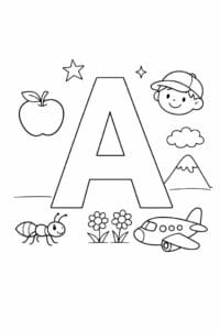tegning af bogstavet A – Simpel