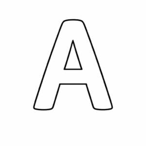 tegning af bogstavet A - Simpel kun med bogstav, ingen motiver