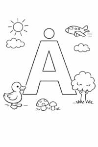 tegning af bogstavet Å – Simpel