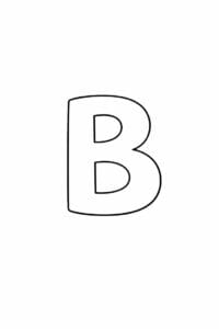 tegning af bogstavet B – Simpel kun med bogstav, ingen motiver