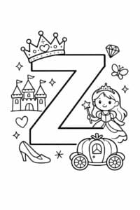 tegning af bogstavet Z – Prinsesse tema