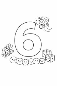 tegning af tallet 6 – Simpel