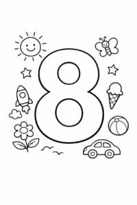 tegning af tallet 8 – Simpel